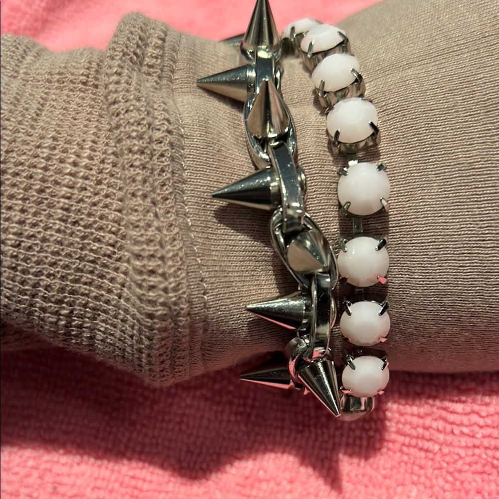 Spiked and Beaded Bracelet Set